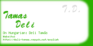 tamas deli business card